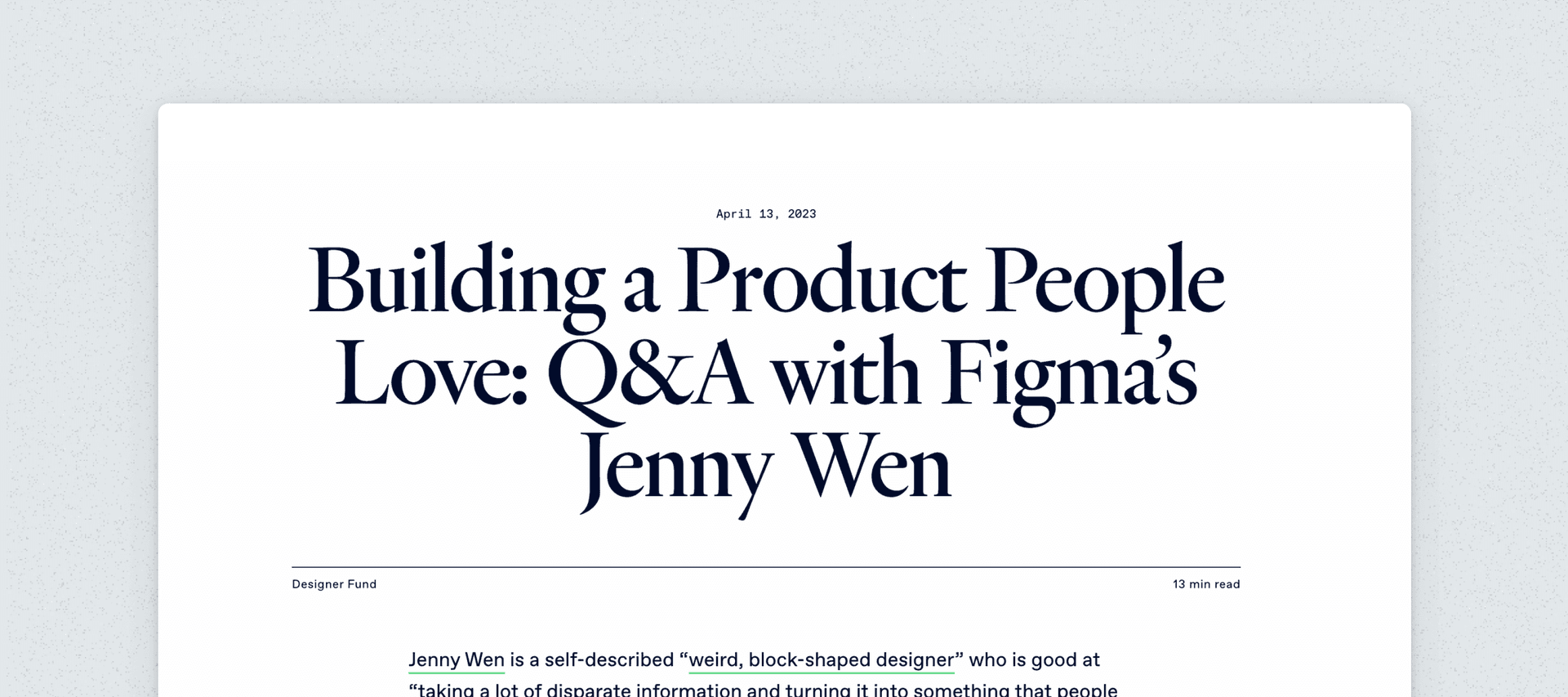 Building a product people love